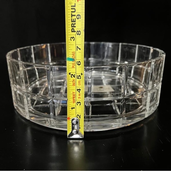 Vintage Studio Nova Round Crystal Glass Bowl Waffle Pattern Made in Japan - Picture 7 of 7